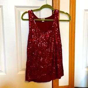 Glitter red tank top